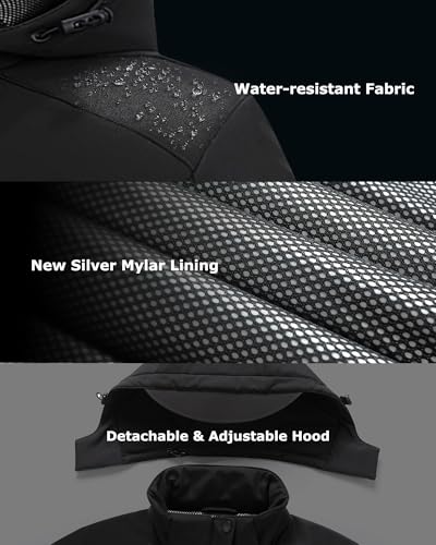 Venustas Men's Heated Jacket with Battery, 20-Hour Runtime, Waterproof Softshell Heating Coat for Outdoor Hiking Hunting3