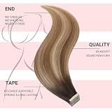 Hotlulana Dopinki taśmowe z naturalnych włosów Kasztanowy Brąz do Jasnobrązowego Mix Jasny Blond (#2/6/18K) 22 cale/55cm 40szt 100g Niewidoczne 100% Naturalne Skin Weft Tape in Extensions z