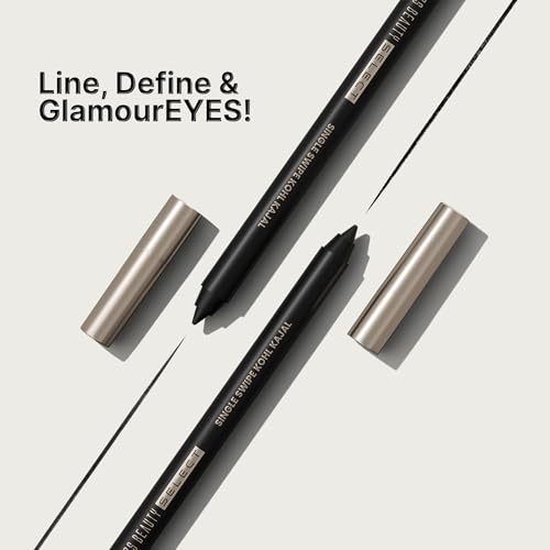 Image of SWISS BEAUTY Select Single Swipe High Impact Kohl Cream Matte Kajal for women | With In-Built Smudger | 16-Hour Stay | Shade, 1.2G |, Black