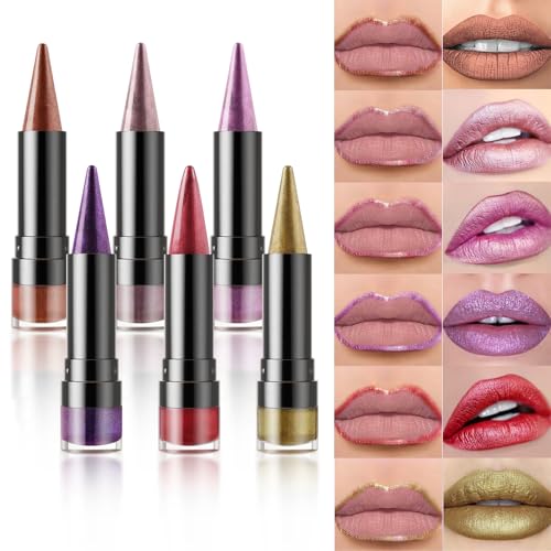 YOUNG VISION Shimmering Metallic Lipstick Set – 6-Piece Copper and