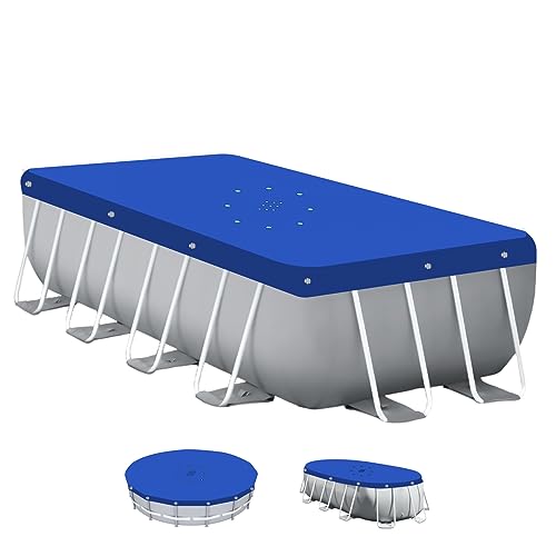 Linxor - Bâche de Protection réversible 4 Saisons pour Piscine Hors Sol - 150 GSM - Bleu et Gris - Plusieurs Formes et Tailles