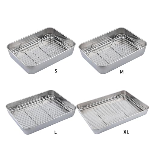 Plaque de cuisson acier inoxydable grand format avec grille de cuisson pour four - 7