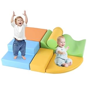 Kids Climbing Blocks, 6 Pieces Toddler Foam Climbing Blocks, Soft Babies Climb Foam Play Set,Lightweight Climbing Toys for Crawling and Sliding,Indoor Climber Activity Play Set for Kids
