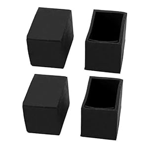 Sourcing Map 4 Stück Gummi Stuhlkappen Schwarz