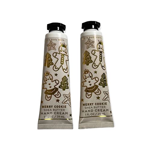Bath & Body Works Shea Butter Hand Cream Travel Size1.0 Fluid Ounce, 2-Pack (Merry Cookie)