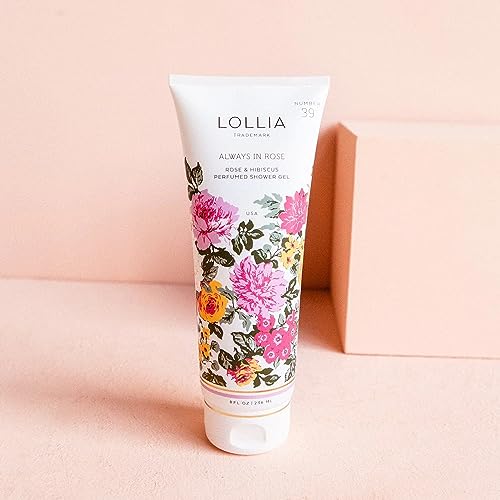 LOLLIA Always in Rose Shower Gel, 8 fl. oz. – Rose & Hibiscus – Scented Showe...