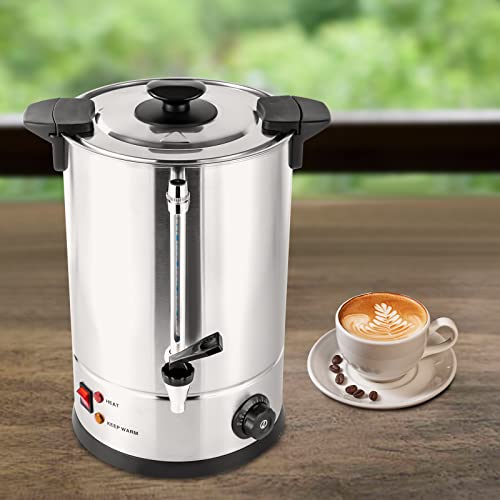 Image of 2.43 Gallon Electric Hot Water Dispenser, 1000W Stainless Steel Commercial Water Boiler and Warmer, 110V Temp Adjustable Tabletop Tea Coffee Urn for Parties (2.43Gal Sliver)