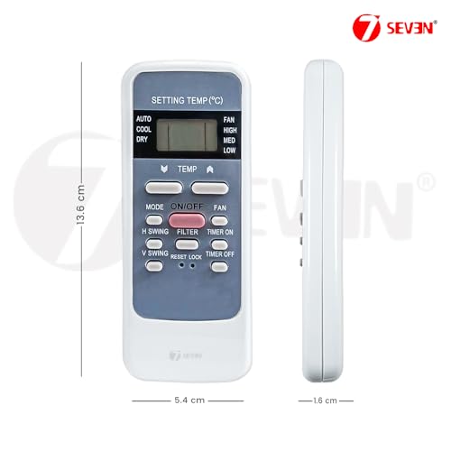 Image of 7SEVEN Compatible AC Remote for Hitachi Split AC and Window Air Conditioner The Model of Remote Control is 137, Exact Match with Original Remote No Pairing Required use New AAA Alkaline Battery.