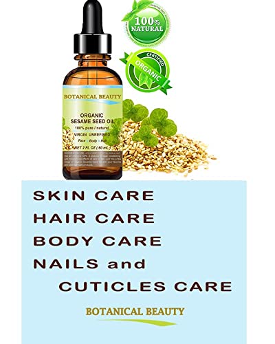 ORGANIC SESAME OIL, 100% Pure/Undiluted/Cold Pressed. 2oz -60 ml. For Face, Hair and Body. - Thumbnail 3