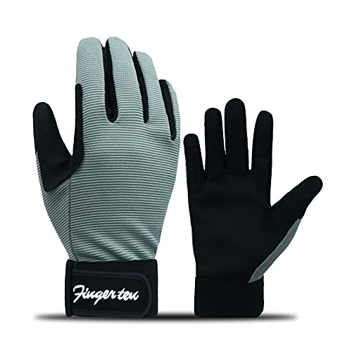 AXKAL Luvas cavalo menino meninos meninas equitação par jovens equestre ao ar livre Mitts confortável durável 5-13 anos (S, cinzento)