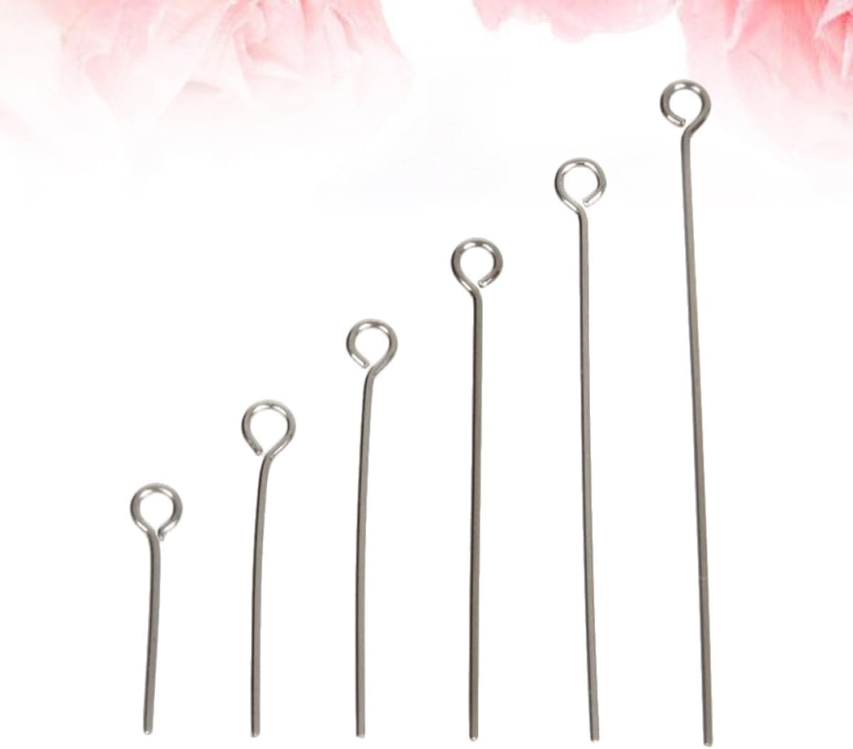 1200pcs Stainless Steel Open Eye Pins for Bracelet Making, Silver
