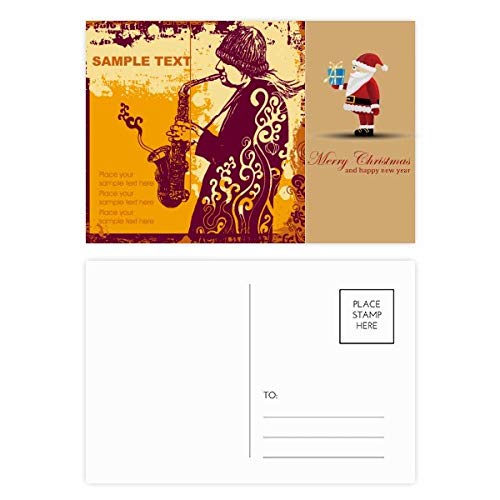 Cartes postales Père Noël Sax Jazz et illustrations street culture vintage