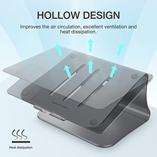 Bestand Laptopständer, Aluminium-Notebookhalter, Heat-Vent für MacBook Air/Pro, Dell, HP, Lenovo, Microsoft Surface, Samsung 11-16 Zoll Notebook Grau (patentiert) – Bild 6