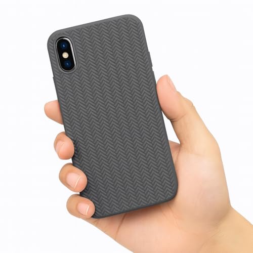 Image of Compatible with iPhone Xs Max | Premium Textured Microfiber Candy Protective Case | Shock-Absorbing Back Cover with Enhanced Camera Guard (Gray)