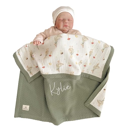 Mouliss Personalized Baby Blanket with Name – Handmade 100% Organic