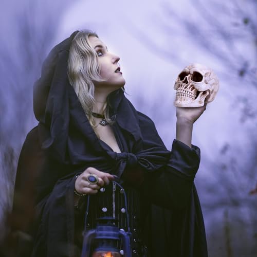 READAEER Life Size Skeleton Replica Realistic Human Skull Head Bone Model (Normal)