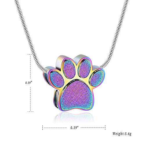 QGJNSGC Pet Paw Cremation Jewelry for Ashes Pendant Paw Print Urn Necklace Memorial Keepsake Jewelry for Pet/Dog's/Cat's Ashes - Image 2