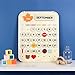 Blue Ginkgo Wooden Kids Calendar – Perpetual Montessori Learning Calendar to Learn Seasons, Months, and Days of the Week (15.5 x 12.5 Inches)