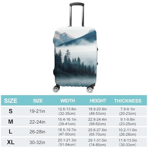 Carry on Luggage Cover Foggy Mountains Landscape Suitcase Covers for Luggages Tsa Approved Travel Luggage Sleeve Protector Elastic Suitcase Protector Anti-Scratch Washable Fits 19-30 Inch Case -XL2