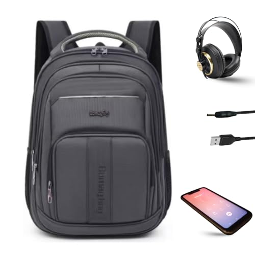 Mochila Unissex Premium Reforçada Impermeável 48x34x20 – 4 Divisórias Externas, 2 Bolsos Laterais, Entrada USB e P2, Alças Acolchoadas e Compartimento para Notebook-Vende Mais (Mochila Cinza)