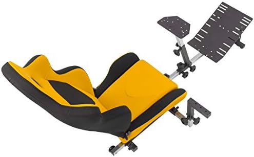 OpenWheeler GEN3 Racing Wheel Stand Cockpit Yellow on Black | Fits All Logitech G923 | G29 | G920 | Thrustmaster | Fanatec Wheels | Compatible with Xbox One, PS4, PC Platforms