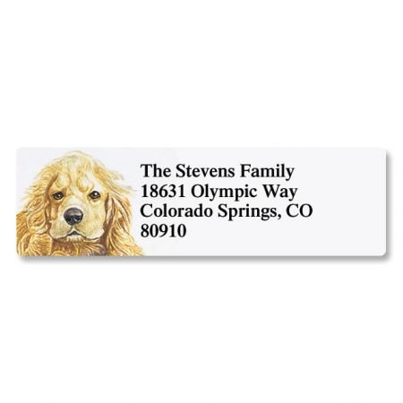 Cocker Spaniel Pet Portrait Small Return Address Label - Set of 240 2" x 5/8" Self-Adhesive, Flat-Sheet labels