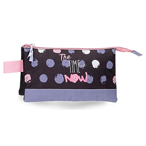 Roll Road Roll Road The Time is Now Triple Case Black 22x12x5 cm Polyester, Black/White, Triple Case, 22 cm x 12 cm x 5 cm