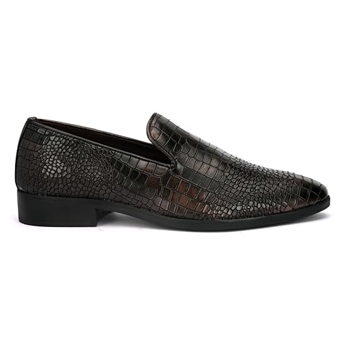 Image of San Frissco Mens Bm 2022 San Frissco Men's Loafers Handcrafted Casual Slip On Shoes Textured Upper /Soft Cushioned Footbed with TPR Sole /Comfortable Lightweight Flexible for Party, Office 9 (Copper)