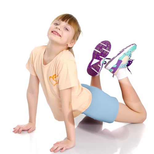 Image of Boyiee 8 Pack Girl Toddler Bike Cartwheel Shorts | Biker Under Dress Shorts, Kid Dance Clothes, Soft Stretchy Leggings for Gymnastics, Sports, Yoga, Cycling, Multicolor