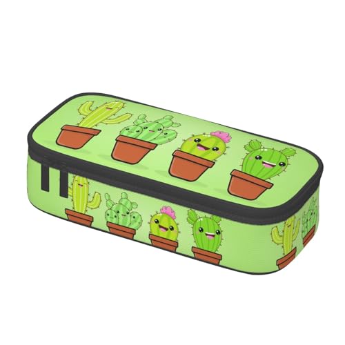 Image of Kawaii Cactus Plant Pots Large Pencil Case, Pencil Pouch With Zipper Compartments Stationery Pencil Bag For Kids Teens Students School Supplies