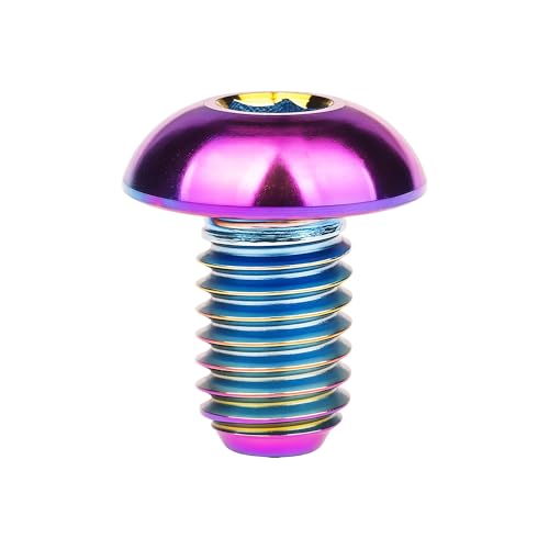 Image of Titanium Bolt M4x6 8 10 12 15 20mm Hex Head Screws for Bicycle Pack of 4 (Rainbow, M4x6mm)