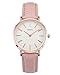 JSDDE Uhren Cute Candy Farbe Damenuhr Armbanduhr Farbverlauf Kontrastfarbe Analog Quarzuhr Lederband Kleideruhr für Frauen Mädchen (Pink)