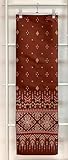 2-Yard Thai Praewa Kalasin Silk N34 Cotton Thai Traditional Pattern Woven Fabric Supply for Thai Clothing Style Suitable for Wrap Skirt or Trouser (69/1-brown)