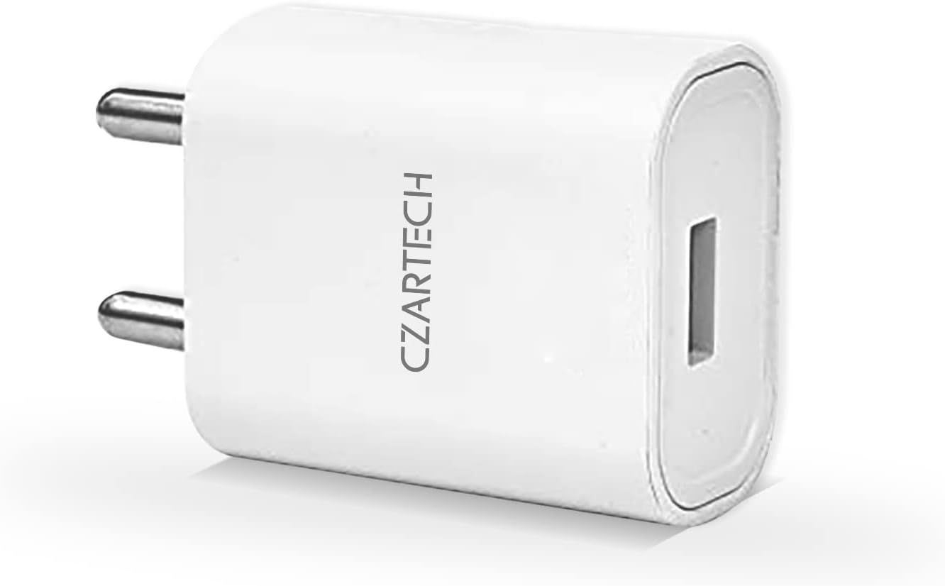 Czar 2.1 Amp USB Wall Charger for Smartphones and Tablets (White and Grey)