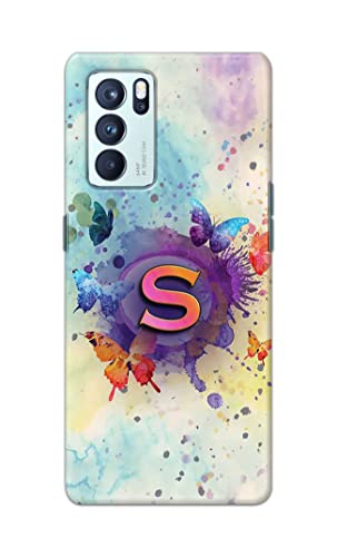 Image of PRINTFIDAA� Printed Hard Back Cover Case for Oppo Reno6 Pro 5G Back Cover (Alphabet S) -2808