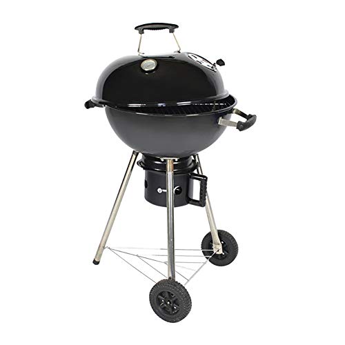 Grill-Holzkohle Kugelgrill Rundgrill Campinggrill BBQ Deckelthermometer Groß Picknickgrill Mit Deckel Ø 47Cm Fahrbar Dreibein Mit Aschebehälter