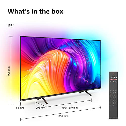 Philips 65PUS8517/12 LED Android TV 4K UHD con Ambilight en 3 Lados, Principales formatos HDR compatibles, P5 Picture Engine, Compatible con Google Assistance y Alexa, 2022, 65"