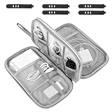 Kabeltasche, Kabeltasche Organizer Reise Zubehör, Travel Essentials Kabelorganizer, Kabel Organizer Tasche Reise Gadgets, Cable Organizer Bag für Handyladekabel, Powerbank, USB Sticks (Grau)