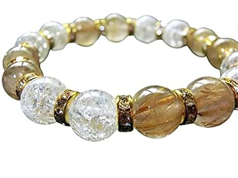 黑金線水晶 ルチルクォーツ 守護石 金運 霊石浄化 パワーストーン ブレスレット 黑金線水晶 ルチルクォーツ 守護石 金運 霊石浄化