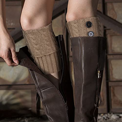 Benefeet Sox 3 Pairs Womens Girls Boot Cuffs Cable Knit Crochet Leg Warmers Socks Winter Warm Short Boot Toppers Socks4