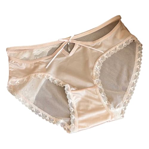 Generisch Lencería sexy para mujer, ropa interior suave, transparente, sexy, tanga de encaje, cómoda, transpirable, bragas de cintura baja, bragas para citas y fiestas, rojo, L