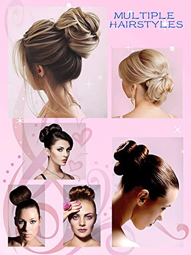 Miniatura 5 de Moldeador de donas de pelo (2 pequeñas, 2 medianas, 2 grandes) para donas de pelo para niña (dorado)