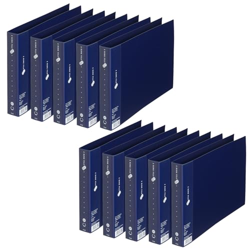 プラス 2リングファイル スーパーエコノミー A4横 ネイビー 10冊セット