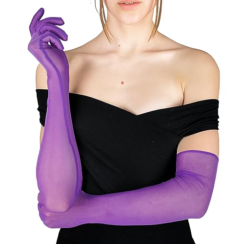 Luwint Mesh Sheer Long Gloves, Women Costume Party Opera Dress, Non-slip3
