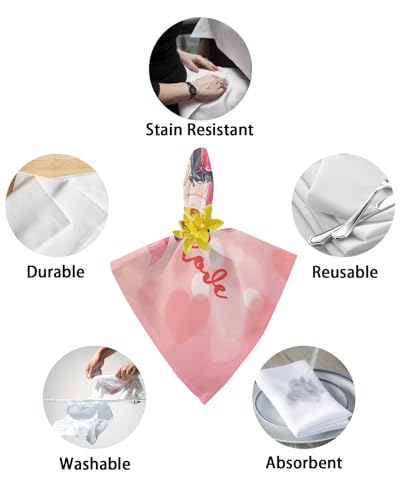Servilletas de Tela Lavables Juego x4 50.5x50.5 cm Rosa miniatura 6
