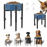 【Equipé de tapis en silicone et ventouses】Notre support est équipé de rebords en caoutchouc anti-bruit et de pieds antidérapants pour réduire les bruits de cognement lorsque votre chien mange, et les repas de nuit ne perturberont pas le repos de votre famille. Profitez d'un repas en toute tranquillité. Également équipé d'un pied de ventouse pour permettre à votre gamelle surélevée de tenir sur un sol lisse