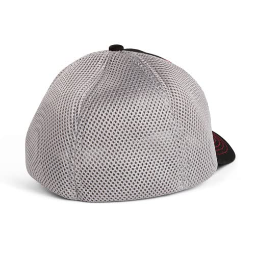 Peterbilt Motors Trucks Black & Red Striped Stretch Fitted Foam Mesh Cap/Hat