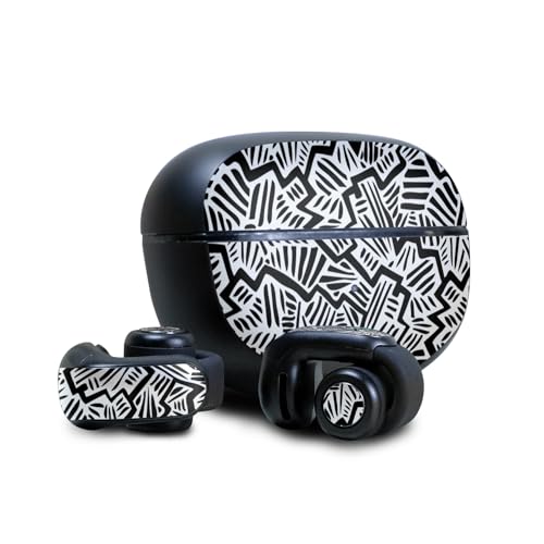 Image of Skin Compatible with Bose Ultra Open Earbuds - Abstract Black - Premium 3M Vinyl Protective Wrap Decal Cover - Easy to Apply | Crafted in The USA by MightySkins