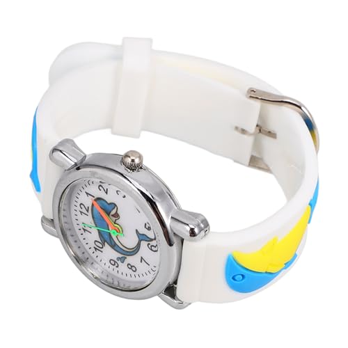 Hemobllo Montre-Bracelet Numérique pour Garçon et Filles Dauphin Blanc Légère et Résistante Quartz Précis pour Apprendre L’Heure Style Décontracté...