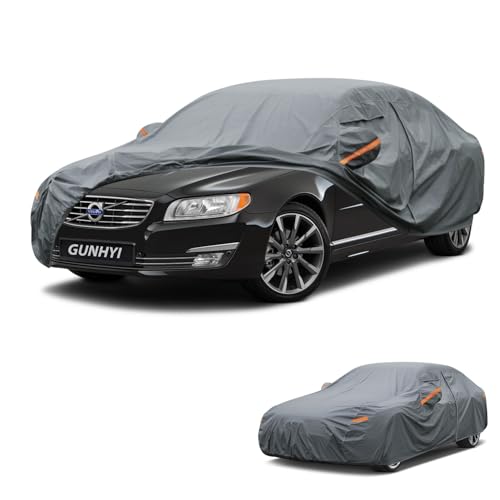 Image of GUNHYI Premium Car Cover Custom Fit Volvo S80, 16 Layers Heavy Duty Car Cover Waterproof All Weather with Zipper Door for Sun Rain Snow Dust Uv Protection